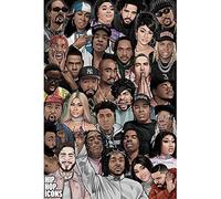 Pyramid International - Poster HIP HOP ICONS (91,5 cm x 61 cm x 0,1 cm) (Noir/Blanc/Gris)