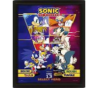 Pyramid International Poster Sonic (Select Your Fighter) lenticulaire 3D cadre noir Produit officiel