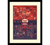 Pyramid International Poster Stranger Things avec bordure et cadre noir (le design à l'enversé) 30 cm x 40 cm et décoration murale Stranger Things - Produit officiel Stranger Things