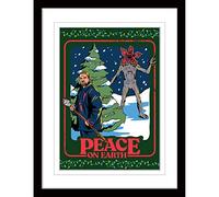 Pyramid International Poster Stranger Things avec bordure et cadre noir (Peace on Earth Design) 30 cm x 40 cm et décoration murale Stranger Things - Produit officiel Stranger Things
