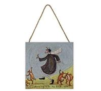 Pyramid International Sam Toft Tableau en bois avec cordon de suspension Inscription Dance With My Bird 20 x 20 x 3 cm