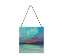 Pyramid International Scott Naismith Oeuvre d'art (motif hébridéen Tranquillité) 20 cm x 20 cm x 3 cm Bloc de bois avec cordon de suspension - Marchandise officielle, multicolore, 20 x 20 cm