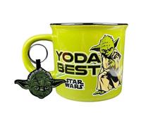 Pyramid International Star Wars Yoda Mug et porte-clés dans un coffret cadeau (Yoda Best Design) 325 ml Tasse en céramique style feu de camp et porte-clés tissé - Produit officiel