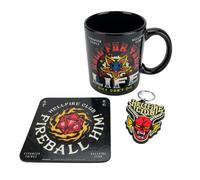 Pyramid International Stranger Things Coffret cadeau avec tasse, dessous de verre et porte-clés dans une boîte cadeau Motif feu de mer 325 ml - Produit officiel