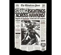 Pyramid International Stranger Things (Strange Sightings Across Hawkins) Impression collector encadrée 30 cm x 40 cm Affiche murale sous licence officielle Netflix, prête à être accrochée, taille