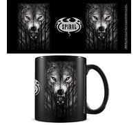 Pyramid International Tasse à café en céramique avec motif loup de la forêt - 325 ml - Produit officiel - Noir