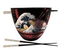 Pyramid International Vincent Trinidad GP85782 Ensemble de ramen avec bol et baguettes (design Great Wave) Bol en céramique 532 ml, paire de baguettes en bois laqué - Produit officiel