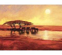 Pyramid International WDC21216Jonathan Sanders 60 x 80 cm the Watering Hole CanvasToile imprimée sur cadre en mdf - canvas