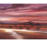 Pyramid International WDC42242Jonathan Sanders 60 x 80 cm Four Elephants CanvasToile imprimée sur cadre en mdf - canvas