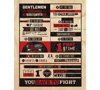 Pyramid International WDC94262 Fight Club Rules Infographic Impression sur Toile, Coton, Multicolore, 3,20 x 40,00 x 50,00 cm