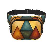 Pyramid Painting Square Sac banane double couche avec bandoulière réglable Idéal pour les sports de plein air, noir, One Size