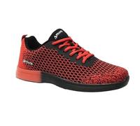 Pyramid Path Lite Chaussures de bowling en maille sans couture pour homme - Design léger et sans couture, coupe athlétique, tige en tricot respirant, semelles coulissantes universelles, rouge/noir, 41