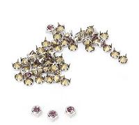 Pyramid Stud,Krll Nieten Bunt,Goujons Et Pointes,Rivets En Crl Swarovski,Goujons Pour Vêtements 50 Pcs 7 Mm Bricolage Argent Rond Griffe A Grade Crl Strass Pour (Culetal 7Mm Silver Edge Diamant Rose)
