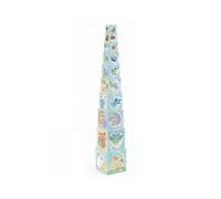 Pyramide 10 cubes cigogne - DJECO - Baby Bloki - Multicolore - A partir de 12 mois - Enfant