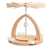 Pyramide À Bougies, Ronde Nature Hauteur 23Cm NEU Support Vide Seiffen