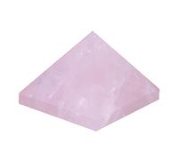 Pyramide à Cristal Rose, Poids Papier Fonctionnel Bonne Fortune Rose Quartz en Pierre de Figurine Intérieure avec un Artisanat Délicat pour la Famille ou L'ami