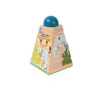 Small Foot Design Pyramide à empiler Jungle bois – 4 motifs animaux 5 éléments tournants dès 12 mois