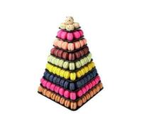 PYRAMIDE A MACARONS CARREE NOIRE 9 PLATEAUX
