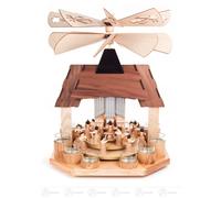 Pyramide Avec Anges, 2 Assiette Et 2 Flügelräder, pour Bougies