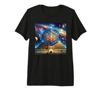 Pyramide avec Cube métatron Géométrie sacrée T-Shirt Haut de Gamme