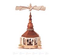 Pyramide Avec Seiffen Église Et Kurrende, pour Bougies D=14mm 20,5cmx29cmx20,