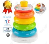 Pyramide Bebe Anneaux A Empiler Bois 9 Mois Plastique Gigogne Arc En Ciel Multicolore Jouet Jeu Educatif Enfant Puzzle Cercle