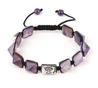 Pyramide carrée Pierre Naturelle Bracelets Porte-Bonheur Corde tressée chaîne Arbre de Vie Bracelets en Cristal pour Femmes Hommes Pulseras
