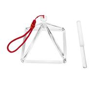 Pyramide chantante en cristal de quartz de 10,16 cm, avec marteau en acrylique, pour la thérapie sonore, la méditation, le yoga et l'équilibre des chakras