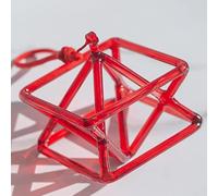 Pyramide Chantante En Cristal, Instrument De Musique Idéal For La Guérison Des Chakras, For La Guérison, La Méditation, L'équilibre Du Corps Et L'ajustement Émotionnel(Red,9 Inch)