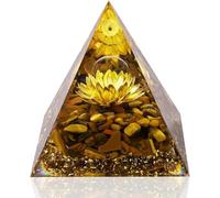 Pyramide d’orgone pour l’énergie Positive, argent d’orgonite cristaux de guérison cristaux de pyramide et pierres de guérison pour l’énergie Positive pierres d’oeil de tigre chance argent de cristal