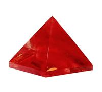 Pyramide de cristal rouge fondu - Ornement de pyramide de cristal rouge