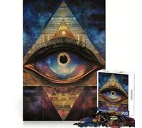 Pyramide de l'Œil Qui voit Tout, 1000 pièces, Puzzle pour Adultes, Cadeau, Divertissement intellectuel, Passe-Temps apaisant, Bords précis, Cadeau mémorable (38x26cm)