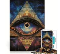 Pyramide de l'Œil Qui voit Tout Puzzle 1000 pièces pour Adultes Jeu de mémoire et de Concentration Ajustement Parfait Format Compact Idéal pour des Moments de Jeu en Famille (50x75cm)