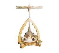 Pyramide de Noël église de Seiffen, hauteur 19 cm, Erzgebirge or.. RG 16310 neuf