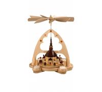 Pyramide de Noël église Seiffen, 1 étage, hauteur 36 cm, LED, fo.. MU 10376 neuf