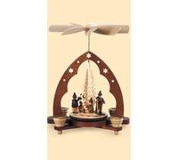 Pyramide de Noël enfants en hiver, 1 étage, hauteur 28 cm, natur.. MU 10216 neuf