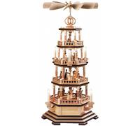 Pyramide de Noël histoire de Noël, 4 étages, hauteur 72 cm, illu.. MU 10676 neuf