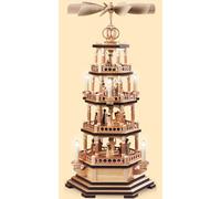 Pyramide de Noël histoire de Noël, 4 étages, hauteur 72 cm, illuminée et entr...