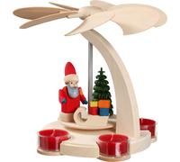 Pyramide de Noël Père Noël avec traîneau, 1 étage, hauteur 18 cm, naturel, Er...