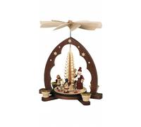 Pyramide de Noël Père Noël donne des cadeaux, 1 étage, hauteur 30 cm, naturel...