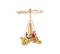 Pyramide de Noël Père Noël donne des cadeaux, hauteur 28 cm, naturel avec lum...