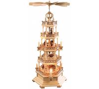 Pyramide de Noël scène de Erzgebirge, 4 étages, hauteur 77 cm, i.. MU 10688 neuf