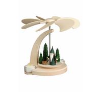 Pyramide de Noël scène de la forêt, 1 étage, hauteur 18 cm, natu.. SV 16261 neuf