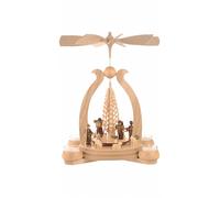 Pyramide de Noël scène de la forêt, 1 étage, hauteur 34 cm, naturel avec lumi...