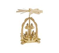 Pyramide de Noël scène de la Nativité, 2 étages, hauteur 31 cm, naturel, Erzg...