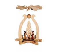 Pyramide de Noël scène de la Nativité, hauteur 29 cm, naturel, E.. MU 10220 neuf