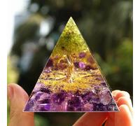 Pyramide De Péridot En Orgonite, Crristaux De Guérison, Arbre De Vie, Pour La Protection, Figurines De Méditation, De Yoga, Miniatures, Artisanat De Décoration, Nouveau
