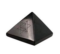 Pyramide de protection en shungite de 5 cm - Symbole sacré - Pyramide de protection authentique des pierres de shungite polies - Pyramide en cristal de pierre noire pour la méditation (Merkaba