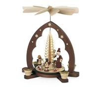 Pyramide de Table Avec Bougies Bescherung Lancette Arbre Copeau 1-stöckig Nature