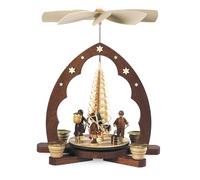 Pyramide de Table Avec Bougies Erzgebirgsfiguren Lancette Arbre Copeau 1-stöckig